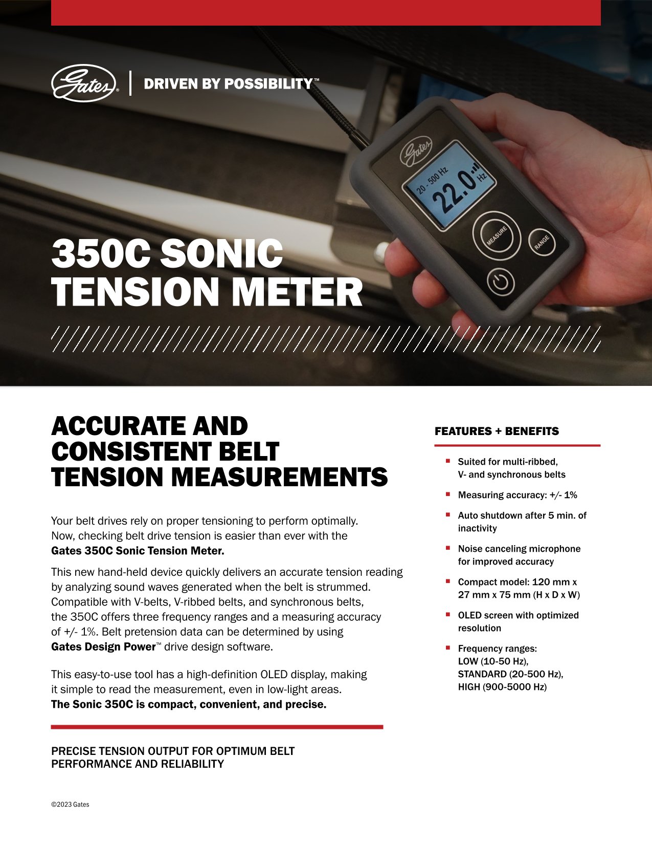 Gates 350C SONIC Vorspannungsprüfer 