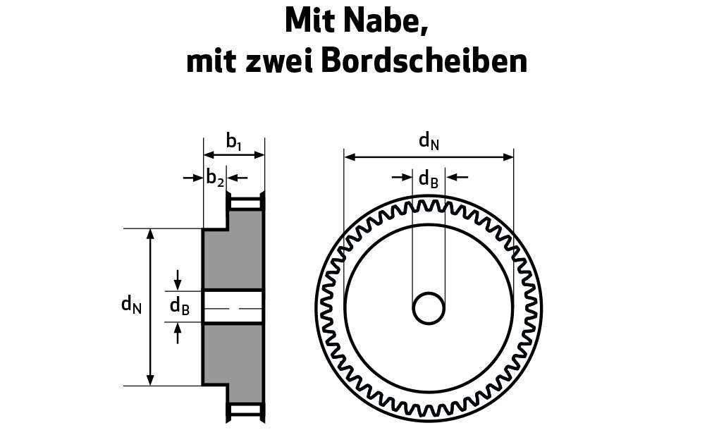 Zahnriemenscheibe LS21T5/16-2; Nabe 18x6; dv=6H7; Zahnriemenbreite 10mm